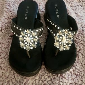 Women's Roper Western Embelished Wedge Sandals